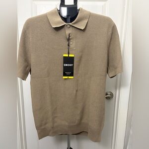 DKNY Men's Polo Shirt in Classic Tan